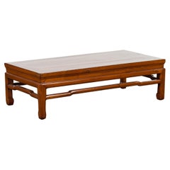 Table basse Kang chinoise de la fin de la dynastie Qing en laque brune