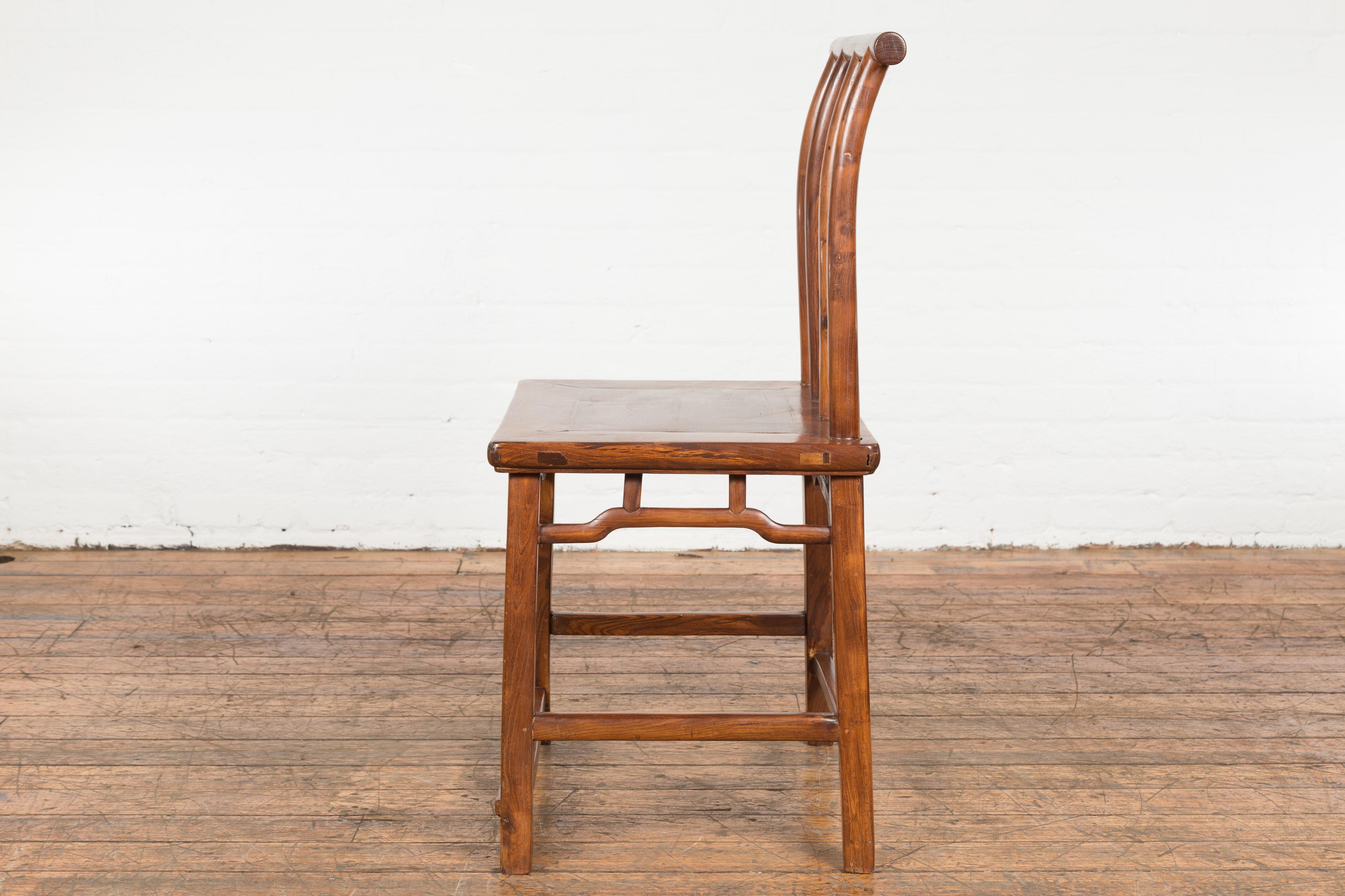 Wooden Antique Chair with Slightly Arched Back For Sale 12