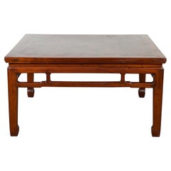 Rich Brown Square Shaped Coffee Table with Spacious Top