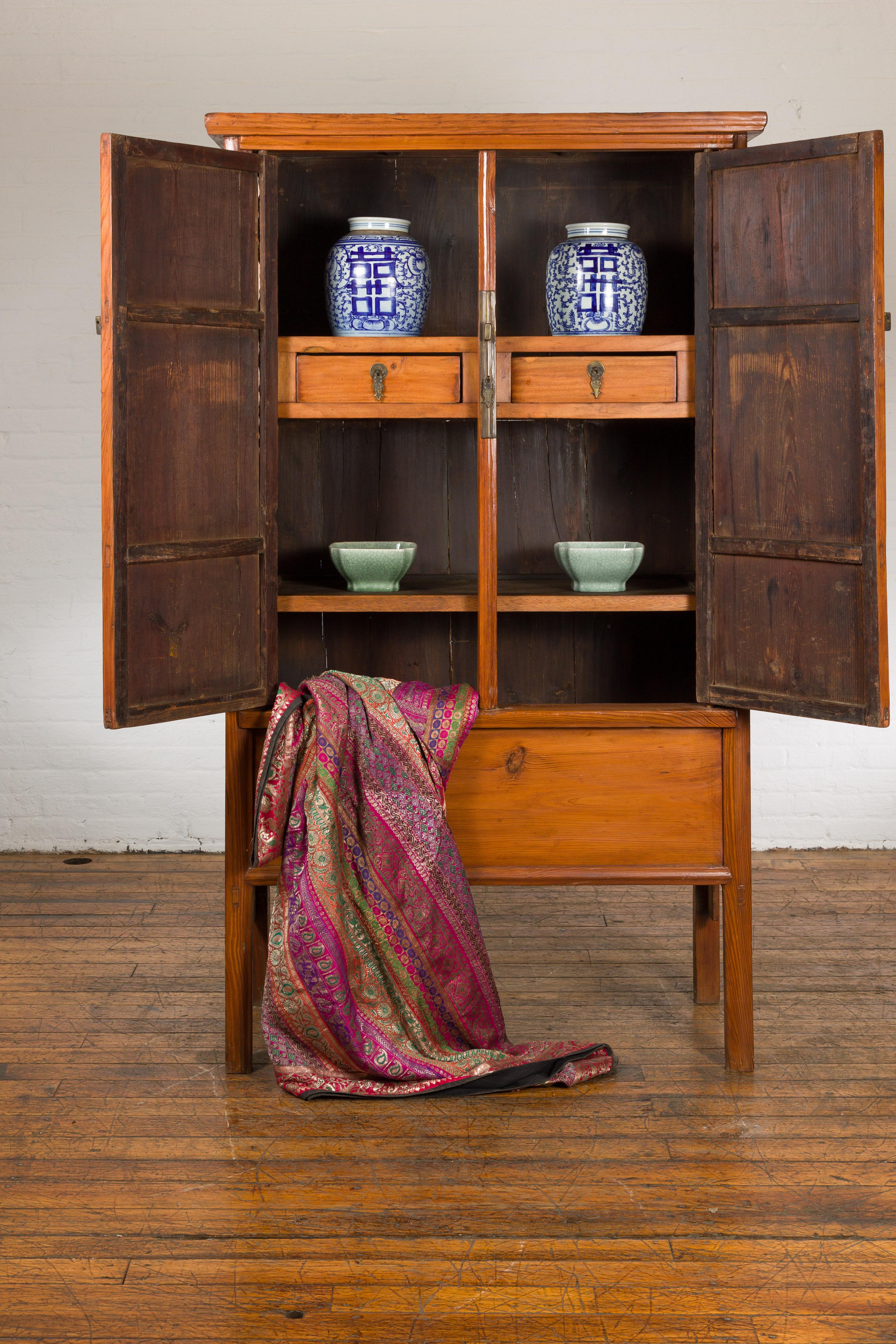 Chinese Late Qing Dynasty Wooden Noodle Cabinet with Hidden Drawers 7