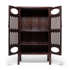 Chinese Lattice Cutout Cabinet, c. 1850