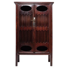 Chinese Lattice Cutout Cabinet, c. 1850