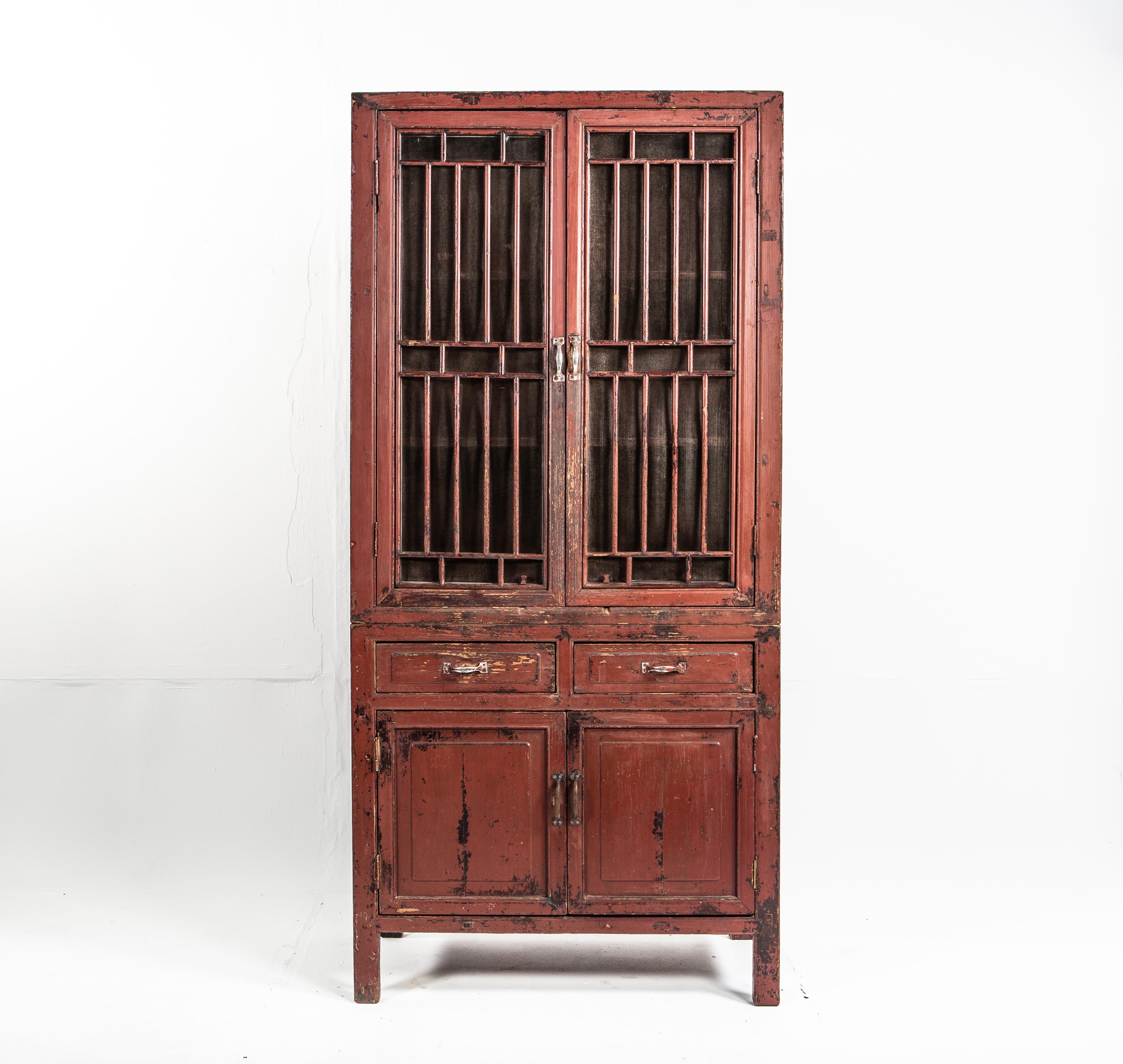 Chinese Lattice Door Cabinet 2