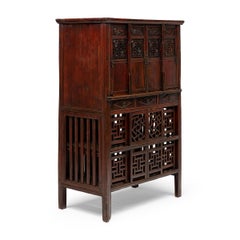 Chinese Lattice Kitchen Cabinet, c. 1900
