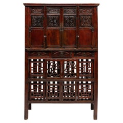 Chinese Lattice Kitchen Cabinet, c. 1900