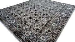 Chinese Lattice Revival Warm Earthy Tones Wool Rug 8'2''x9'9''