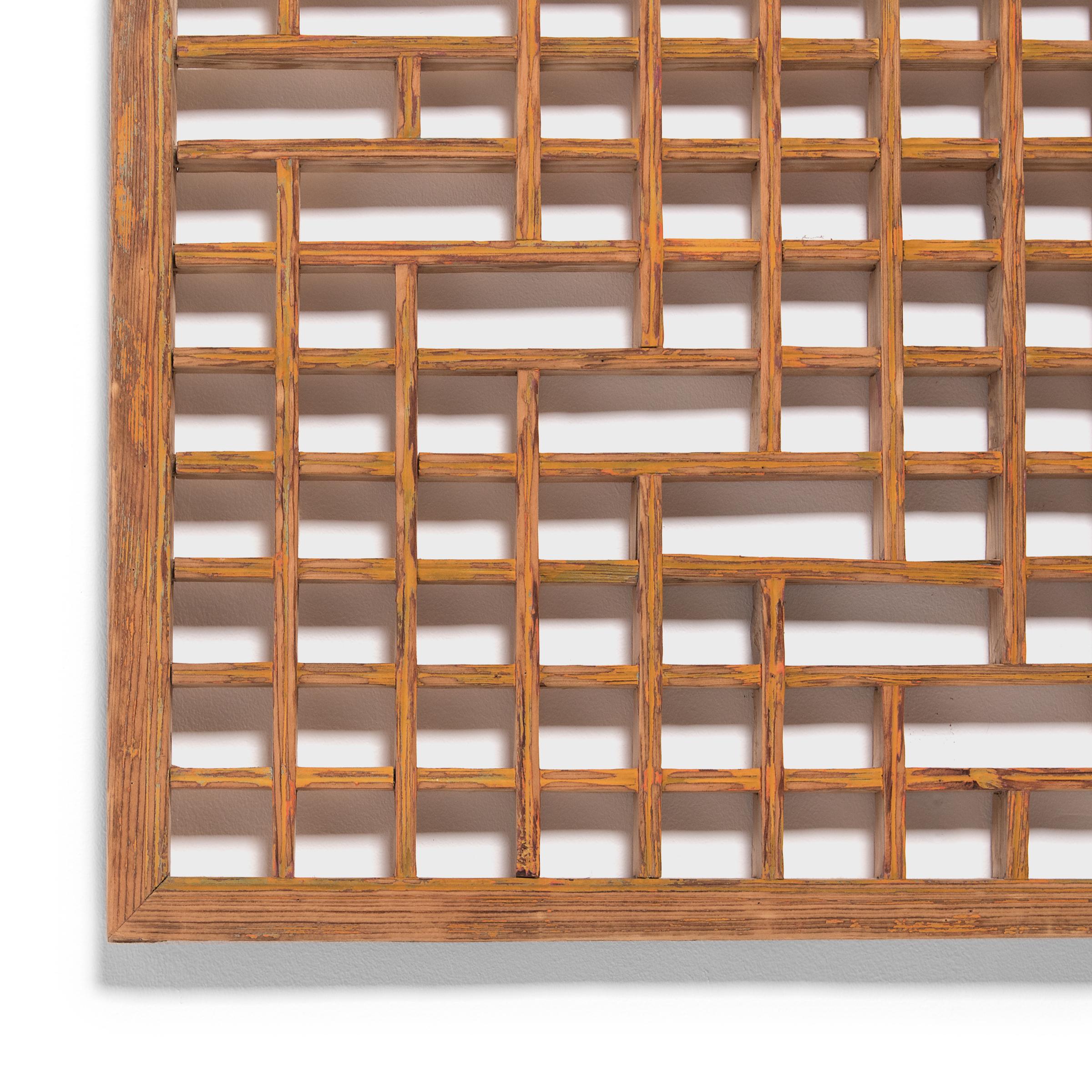 Panel enrejado chino para ventana, circa 1900 Chino