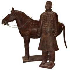 Chinese Life-Size Horse and Warrior