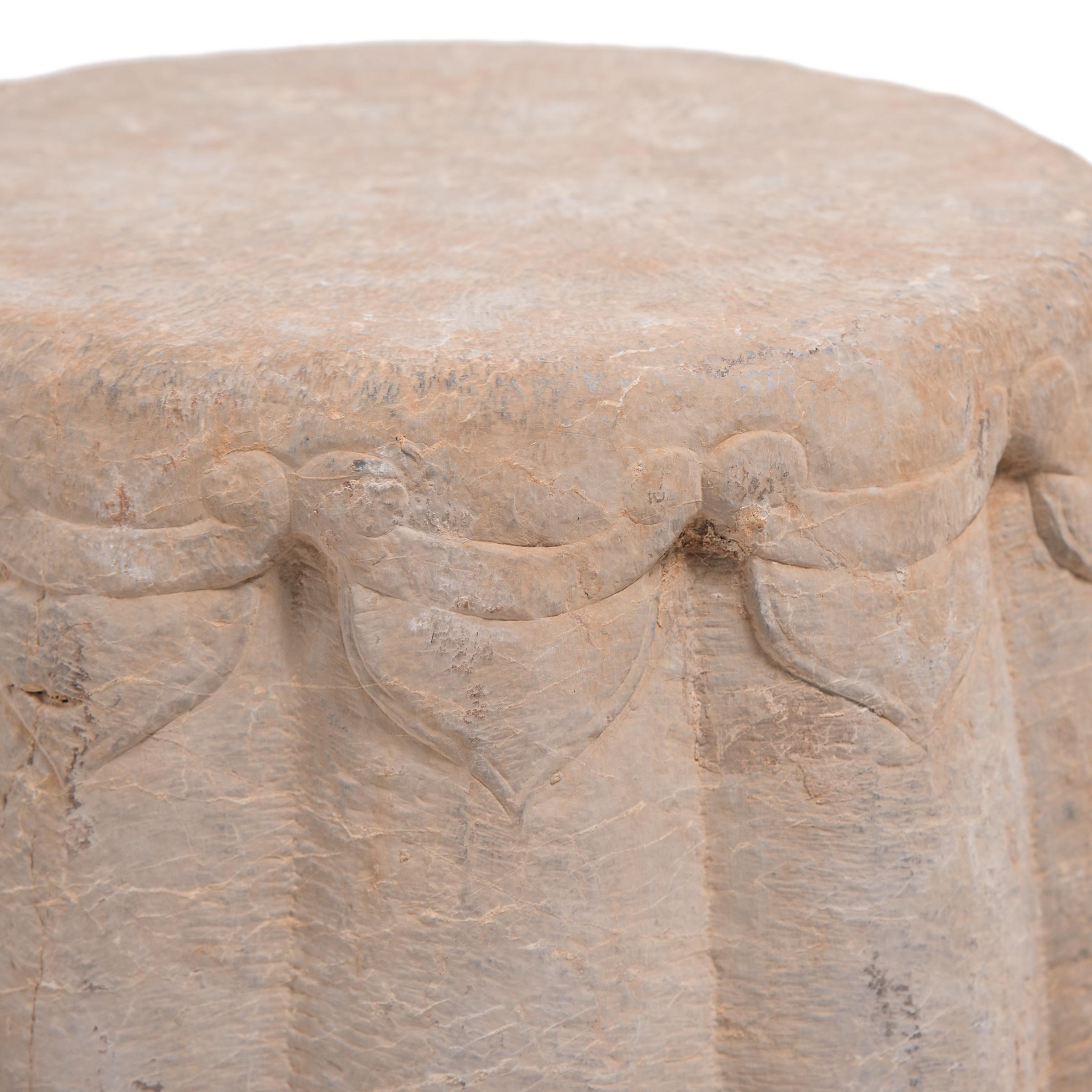 20th Century Chinese Limestone Drum Stool, c. 1900