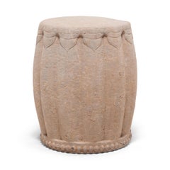 Chinese Limestone Melon Drum Stool, circa 1900