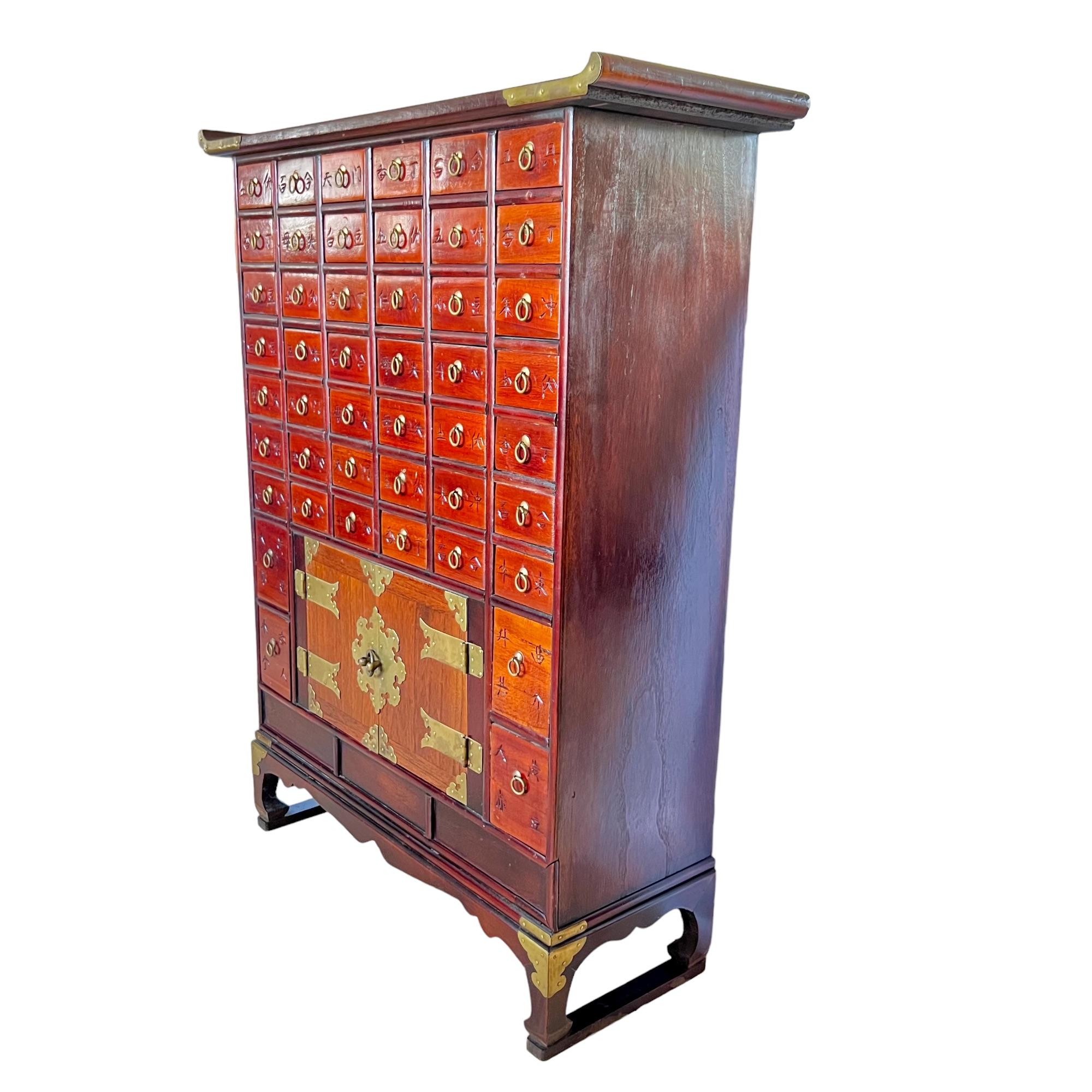 Chinese Lingerie Chest and Korean Apothecary Cabinet, a Set 5