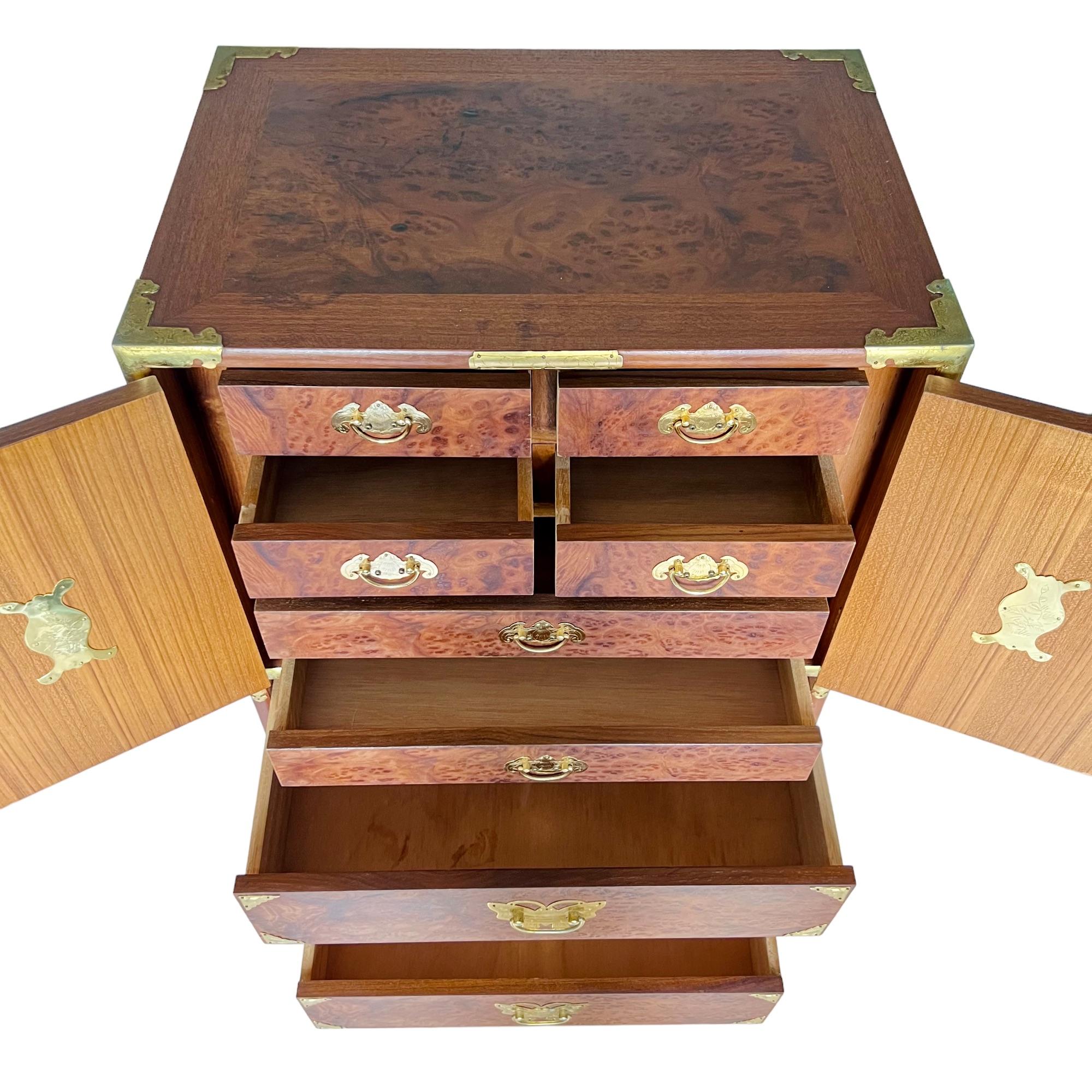 20th Century Chinese Lingerie Chest and Korean Apothecary Cabinet, a Set