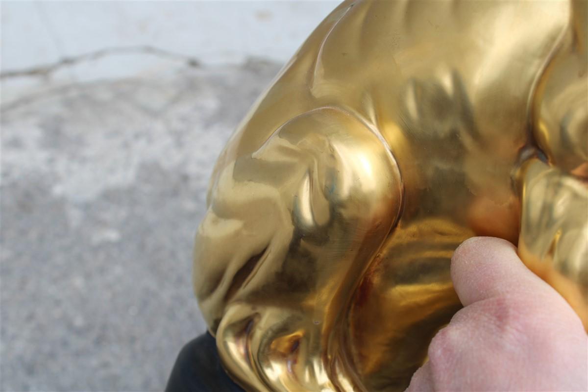 Chinese Lion in 24kt Black Gold Porcelain Florentine Manufacture Tuscany, 1970s For Sale 3