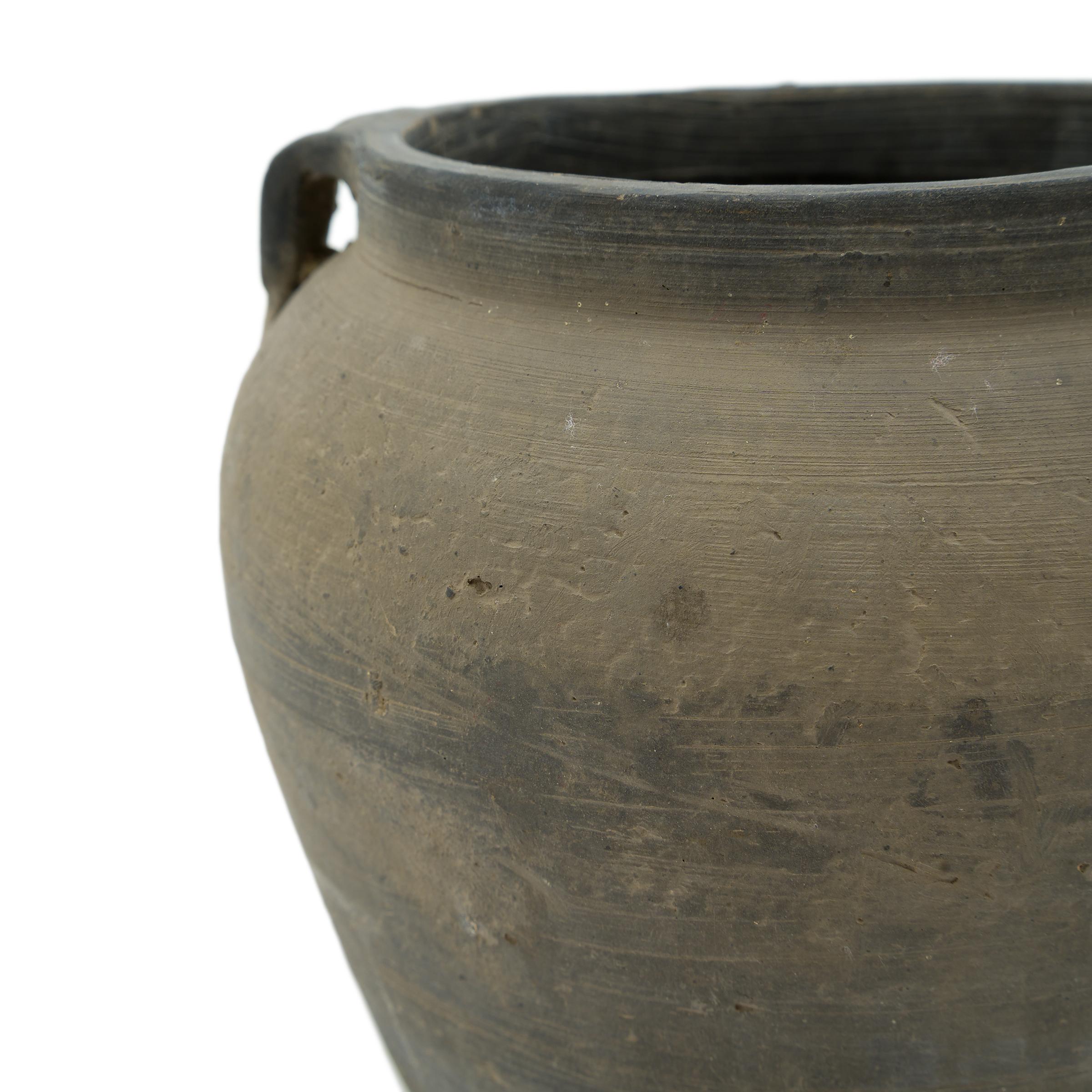 Unglazed Chinese Lobed Pantry Vessel, C. 1900 For Sale