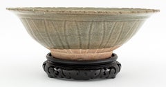 Chinese Lotus Form Longquan Celadon Glazed Bowl