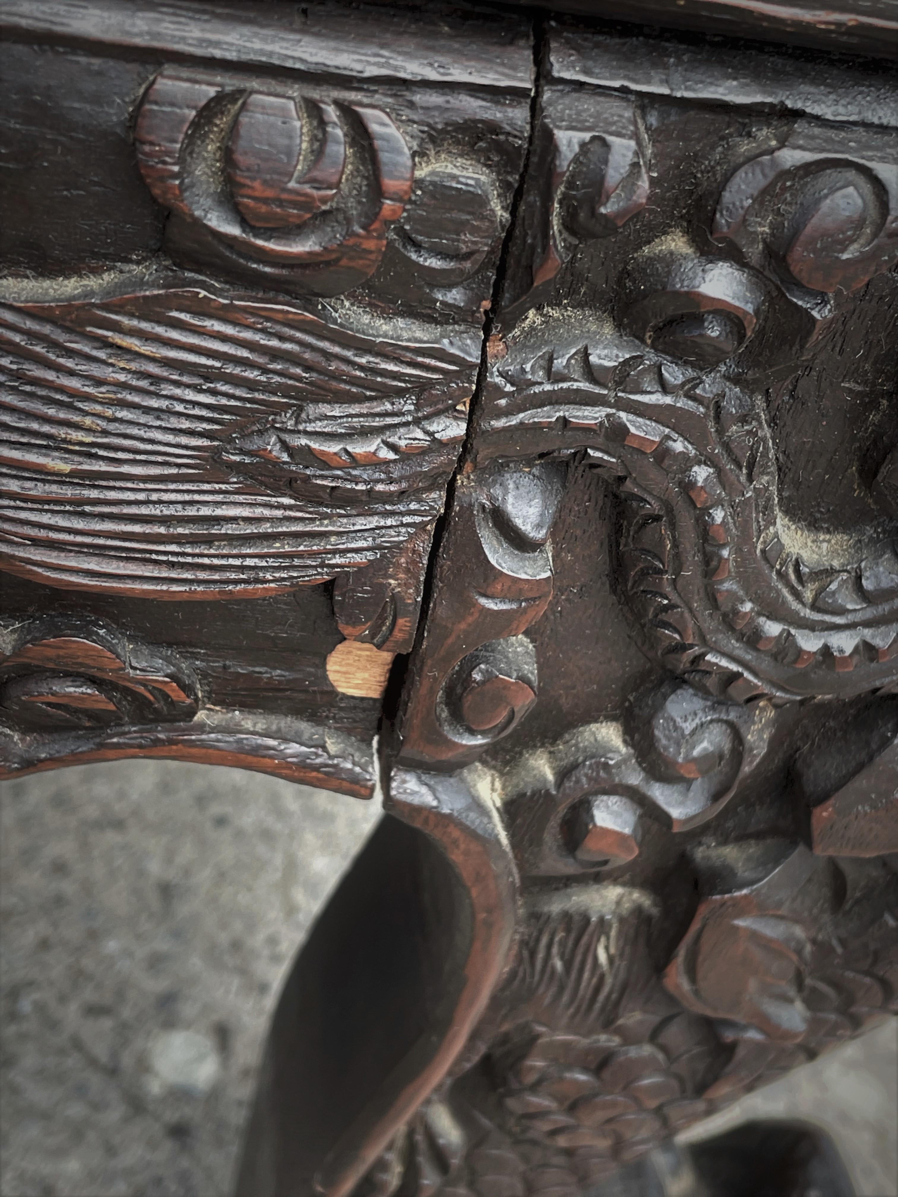 Chinese Low Dragon Leg Carved Coffee Kang Table Wong Chan Kee Co Shanghai  8