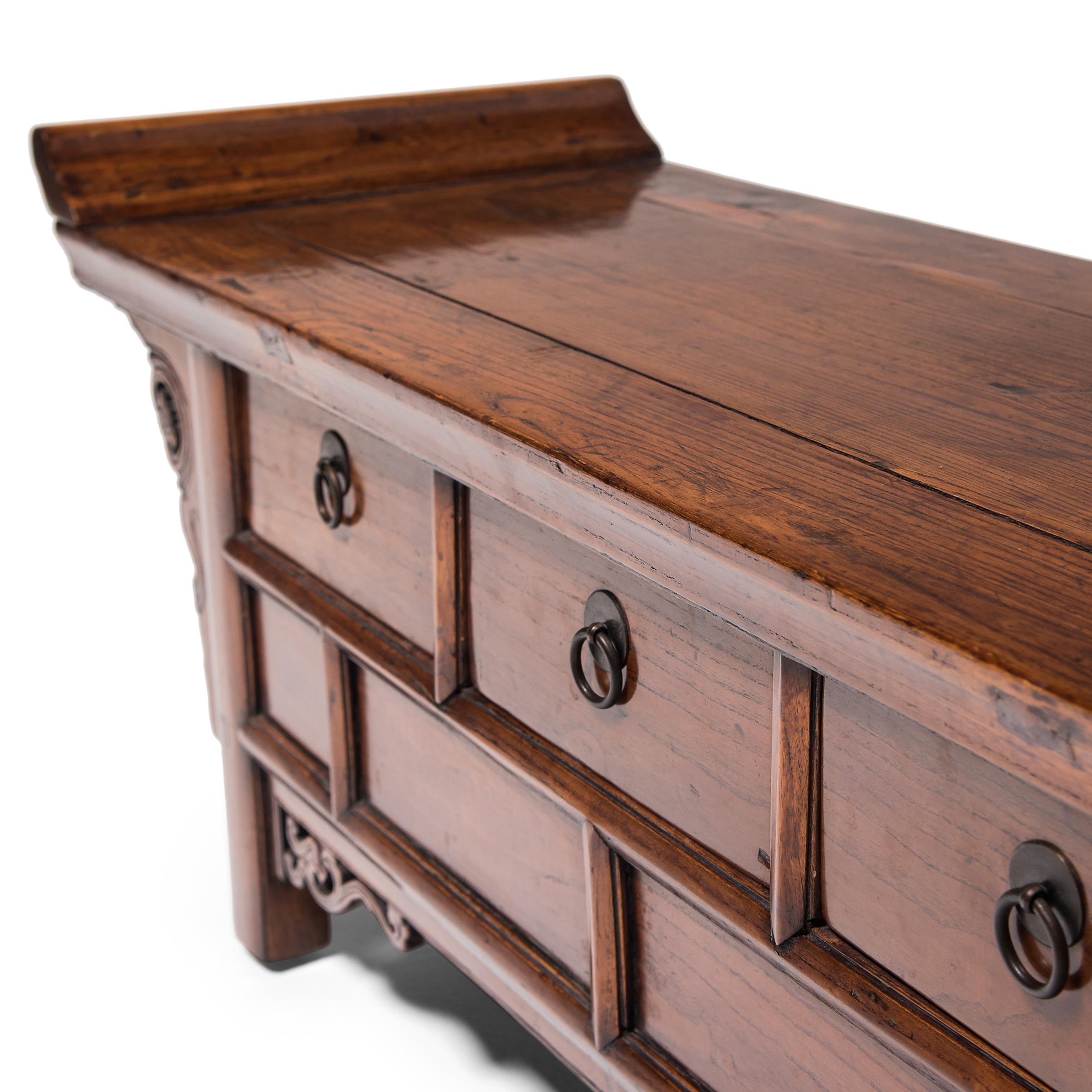 Chinese Low Three Drawer Altar Coffer, c. 1850 1