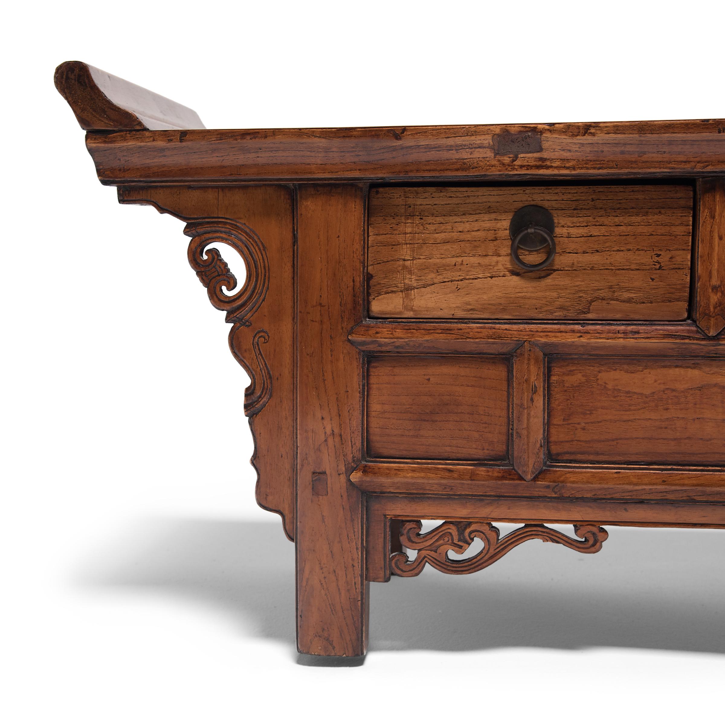 Chinese Low Three Drawer Altar Coffer, c. 1850 2