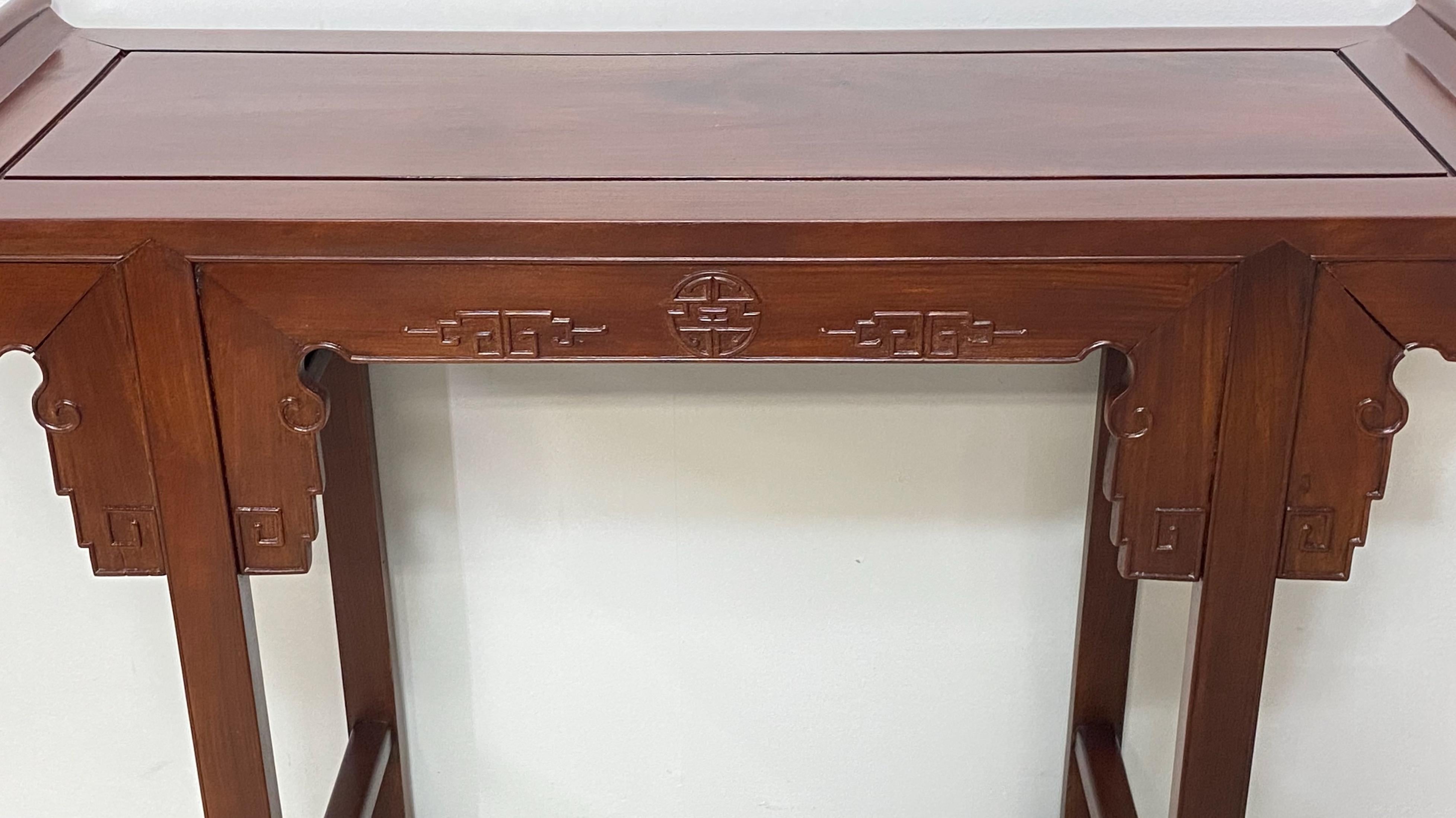 Chinese Mahogany Altar Console Table, Mid 20th Century In Good Condition For Sale In San Francisco, CA