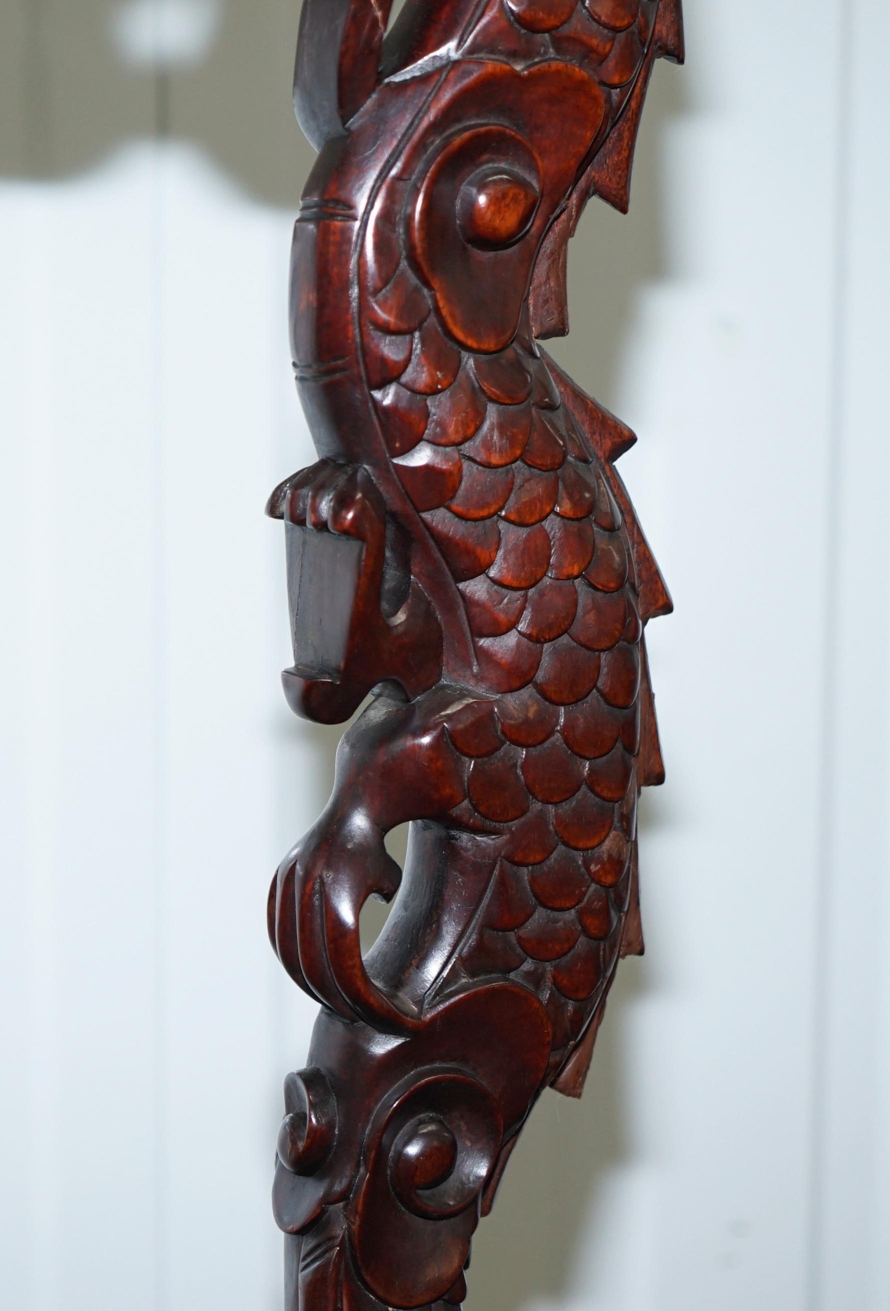 wooden dragon lamp