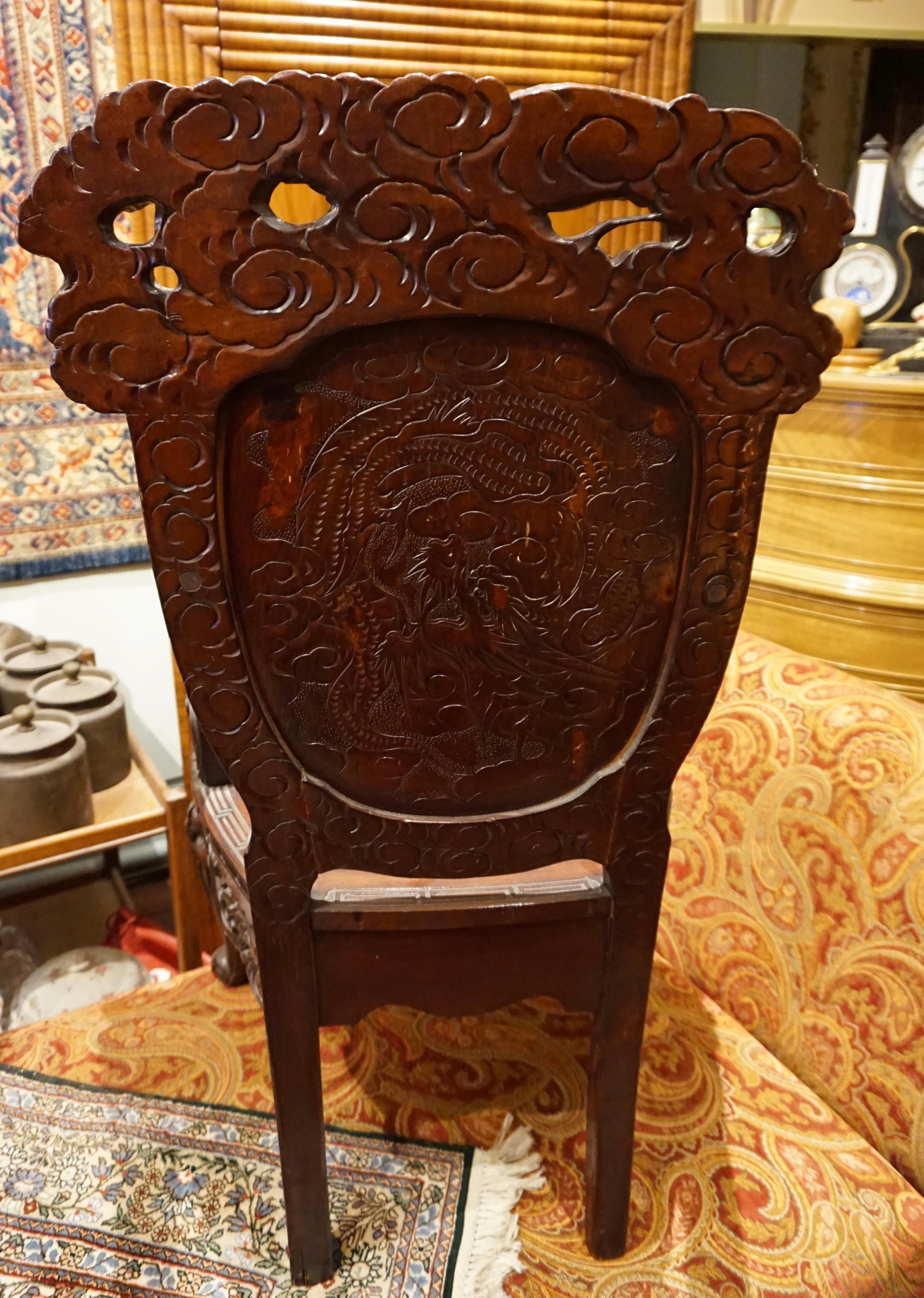 antique chinese dragon chair