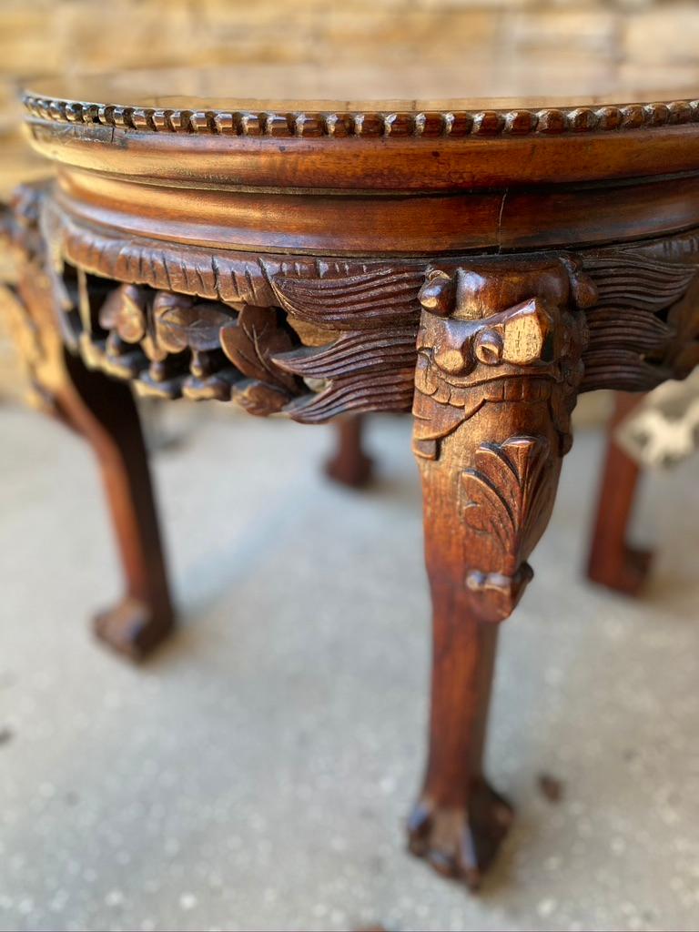 Chinese Export Chinese Mahogany Short Side Table For Sale