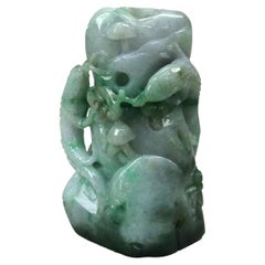 Chinese Malachite Carving of Lizards, Early 20th C