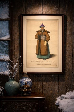 Chinese Mandarin in Winter Court Dress, Antique Print, Jefferys, 1749