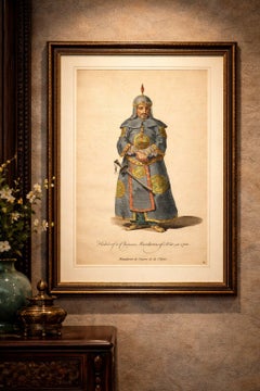 Chinese Mandarin Officer of War, Antique Print, Jefferys 1749