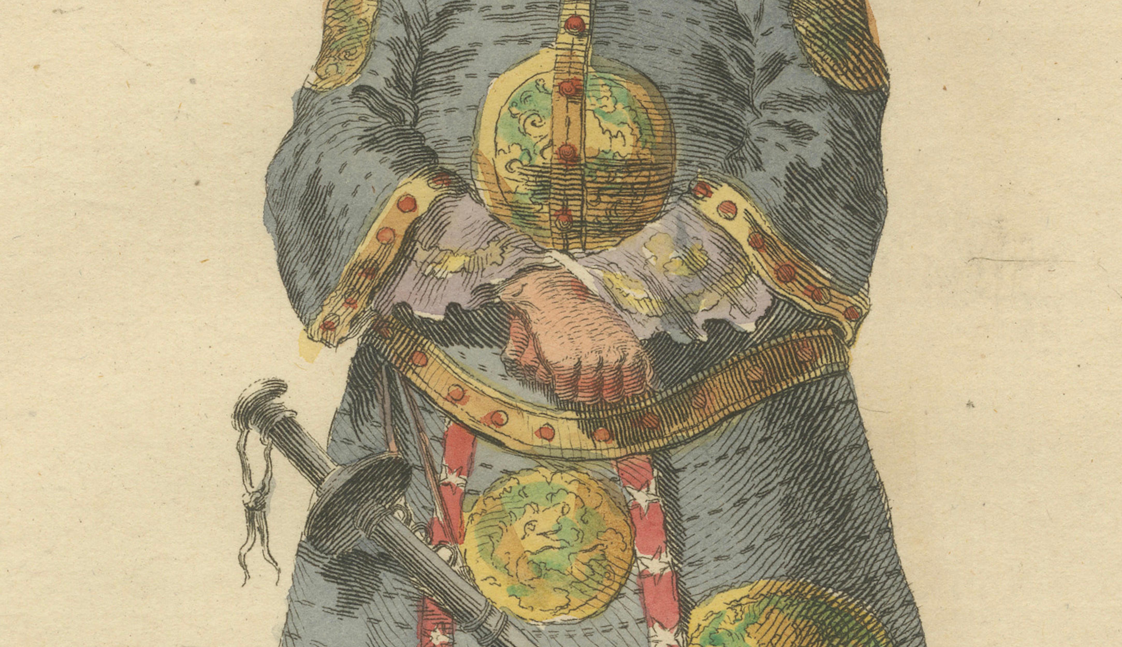 Chinese Mandarin Officer of War, Antique Print, Jefferys 1749