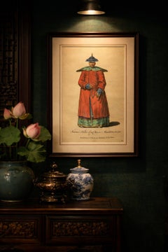 Chinese Mandarin Official in Light Summer Robes, Antique Costume Print, 1749