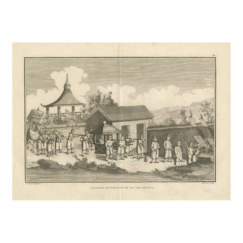 Chinese Mandarin with Retinue of Guards – Engraving after Sonnerat, 1806