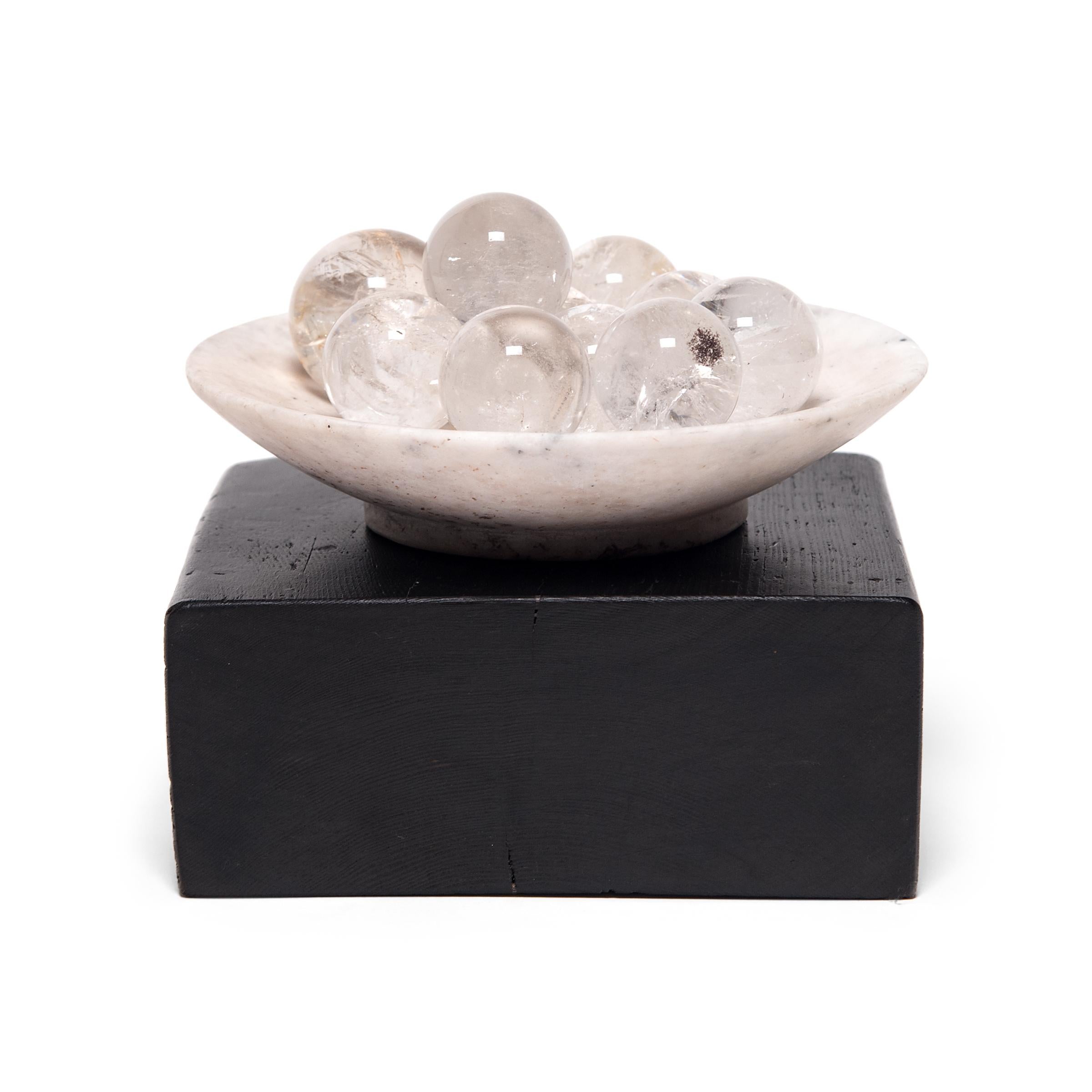 20th Century Chinese Marble Footed Dish