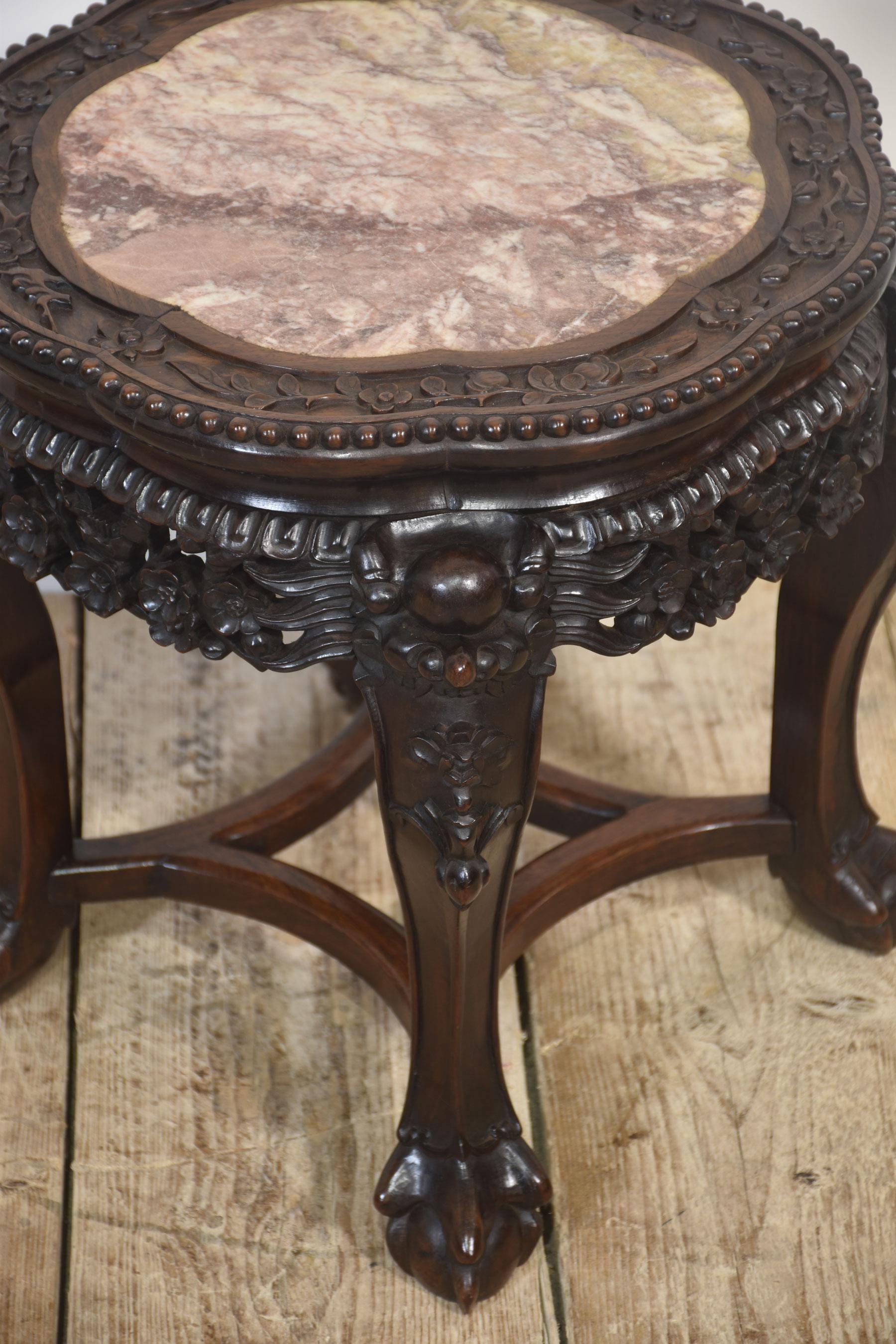 Legno Tavolino cinese in marmo in vendita