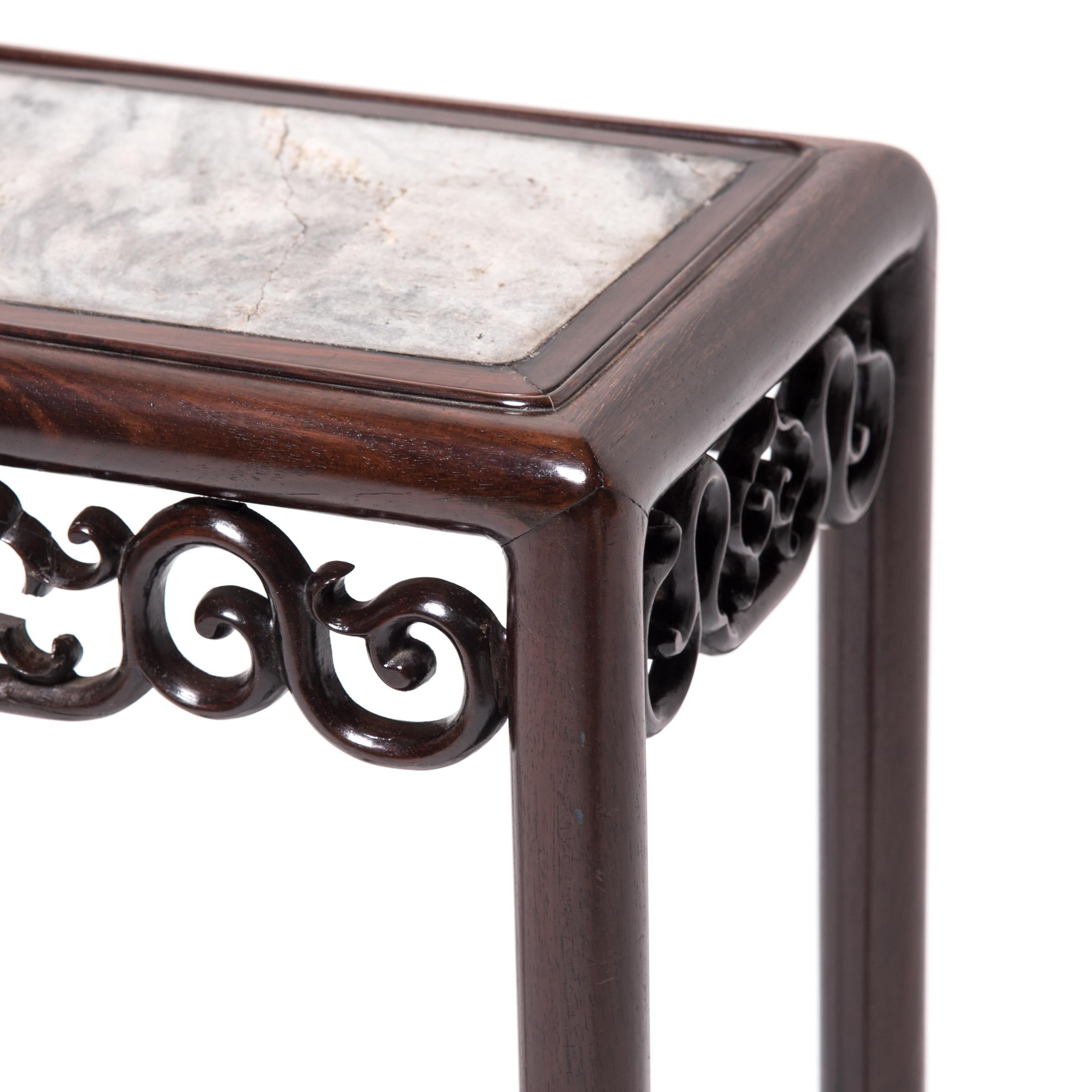 Art Deco Chinese Marble Top Deco Plant Stand