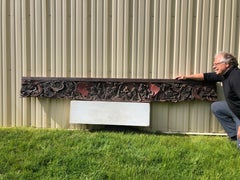 Chinese Massive Antique "Eight Immortal Gods" Hand Carved Lintel Sculpture