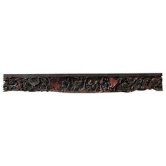 Chinese Massive Antique "Eight Immortal Gods" Hand Carved Lintel Sculpture