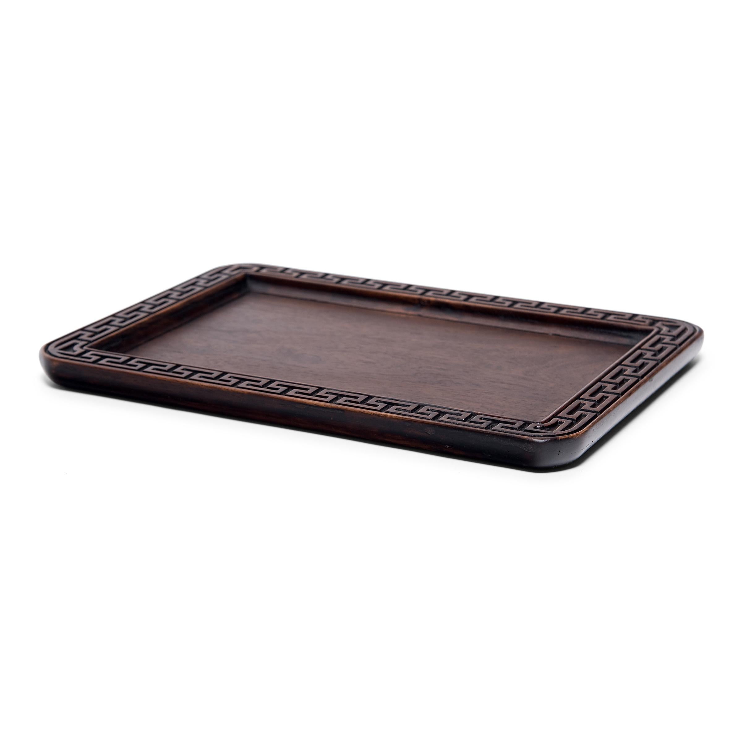 Carved Chinese Meandering Tea Tray, circa 1900