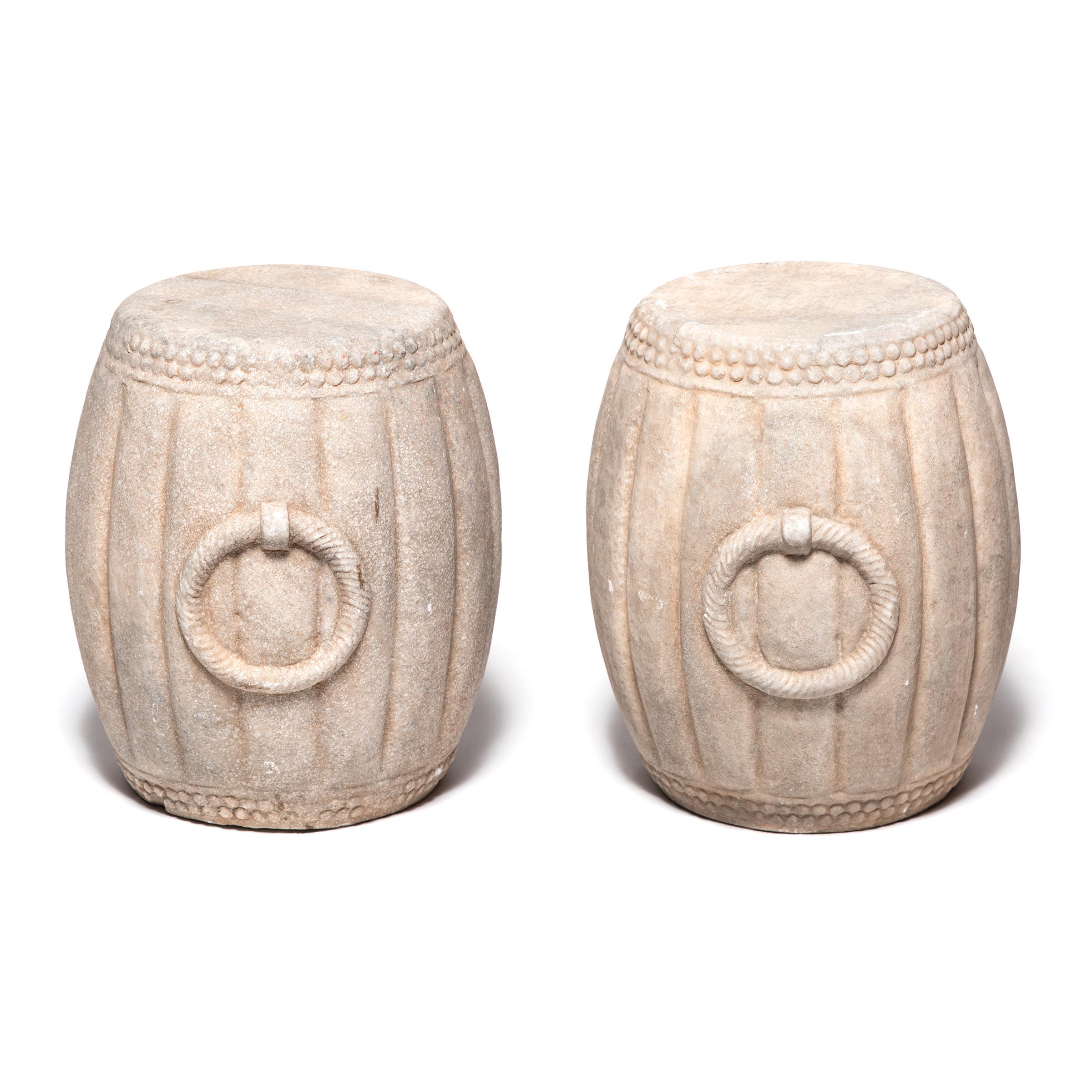 Chinese Melon Form Marble Drum 1