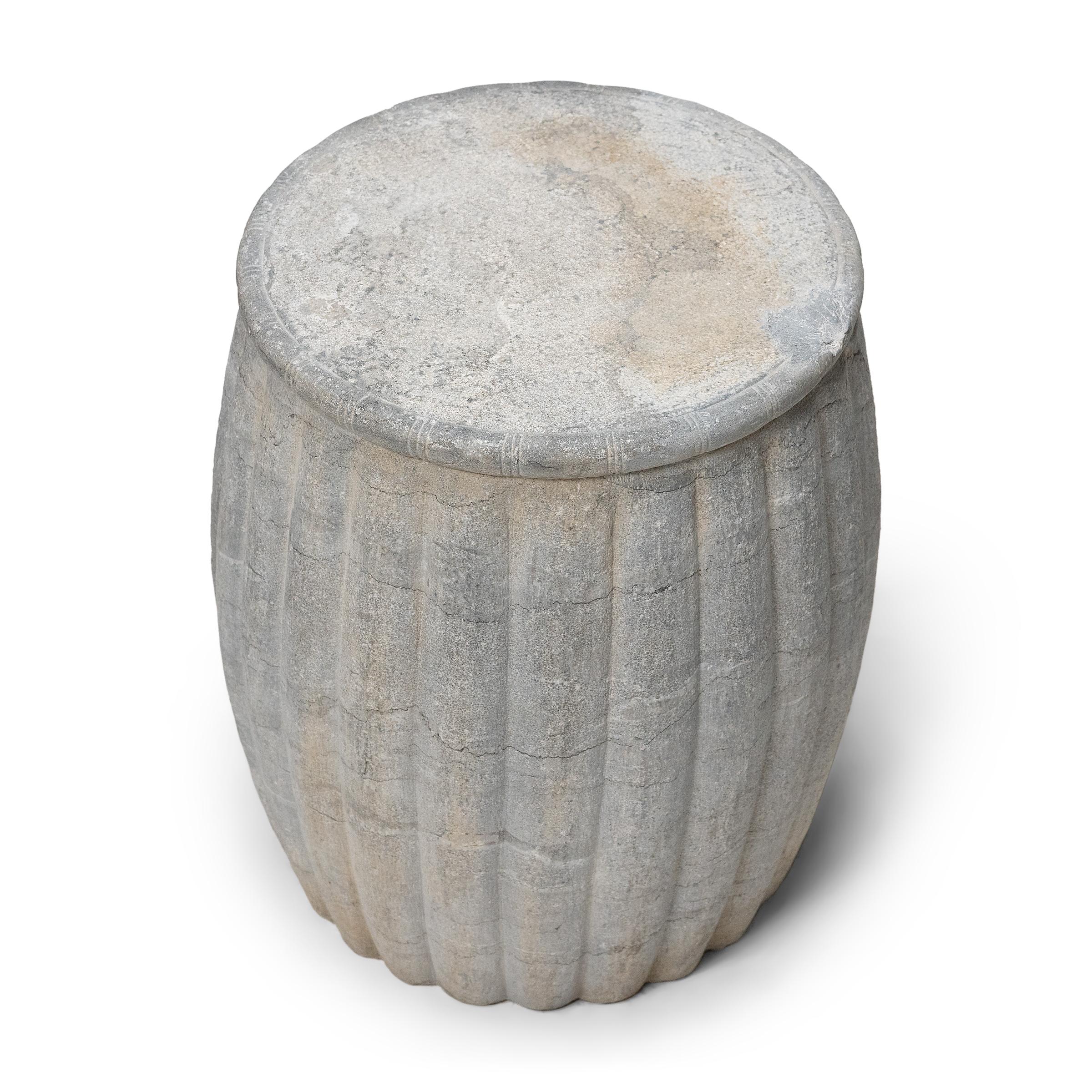 Organic Modern Chinese Melon Stone Drum