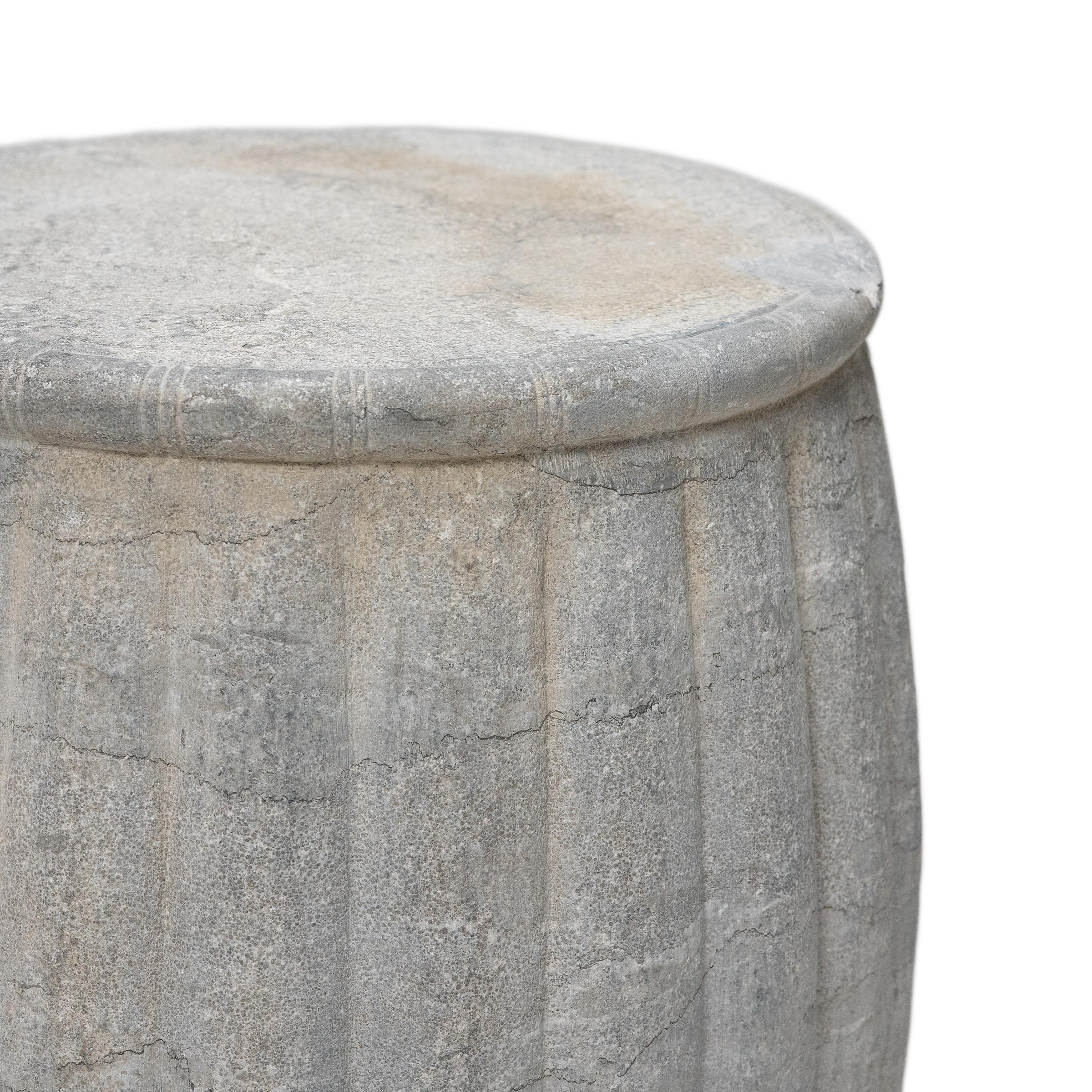 Carved Chinese Melon Stone Drum