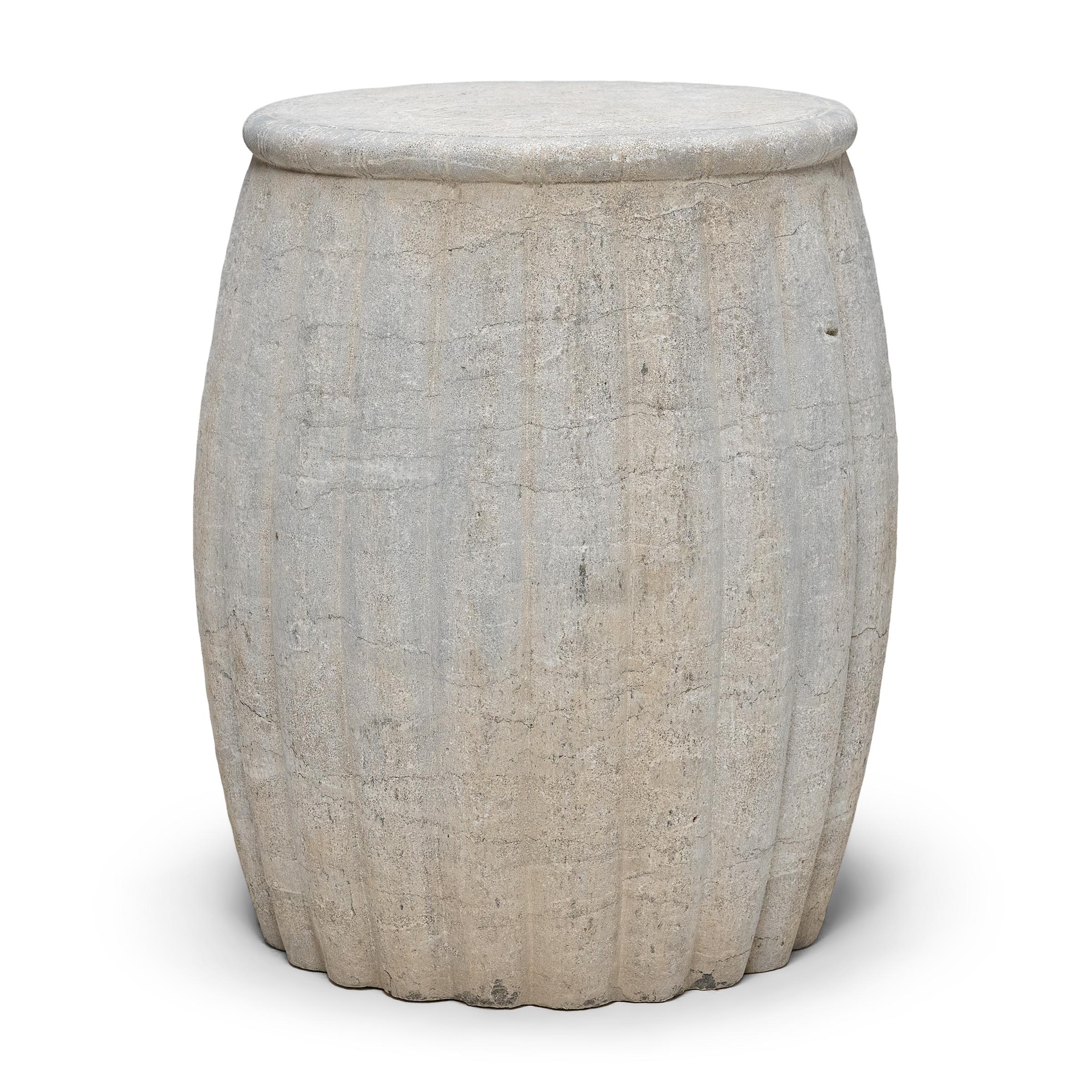 Minimalist Chinese Melon Stone Drum Table