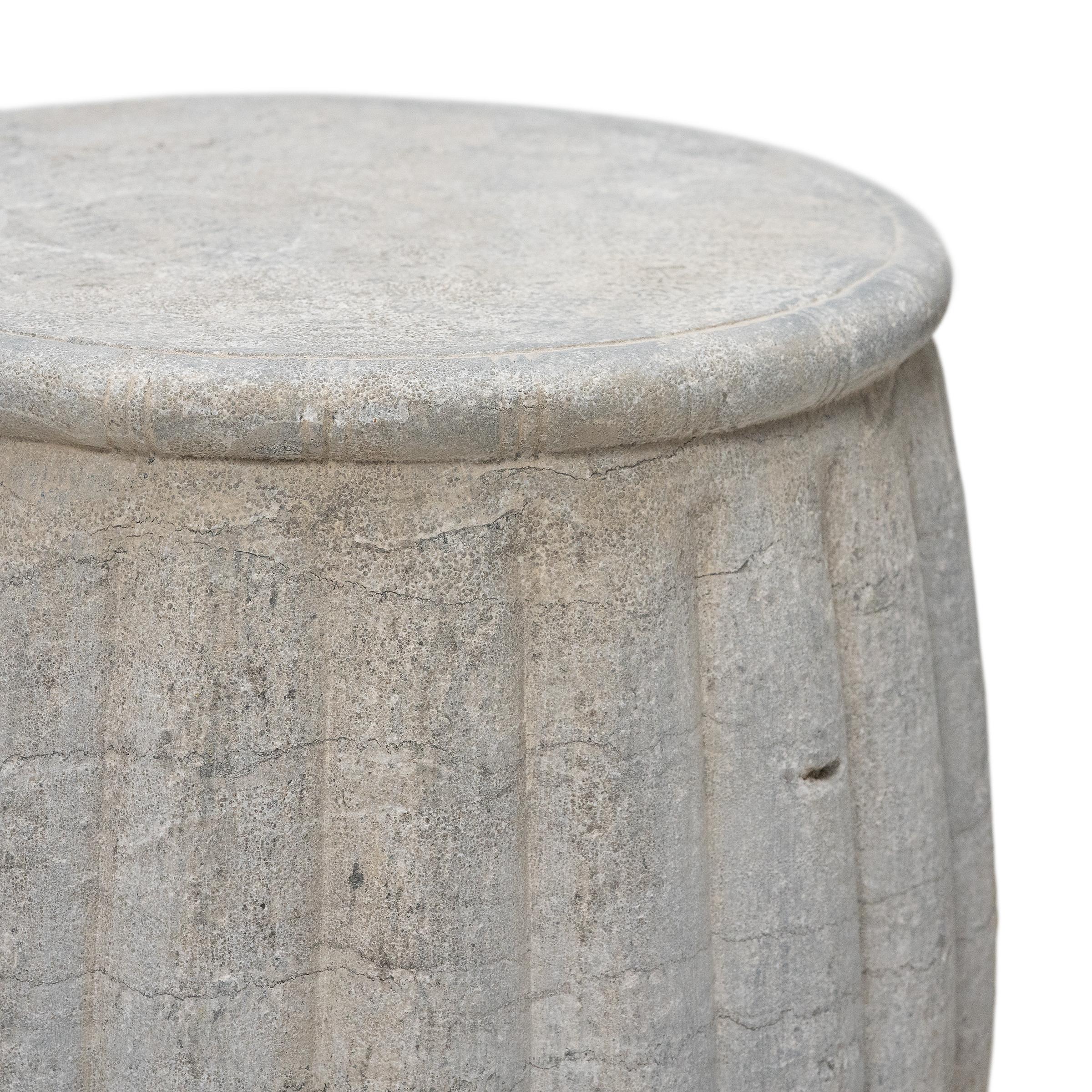Chinese Melon Stone Drum Table In Good Condition In Chicago, IL