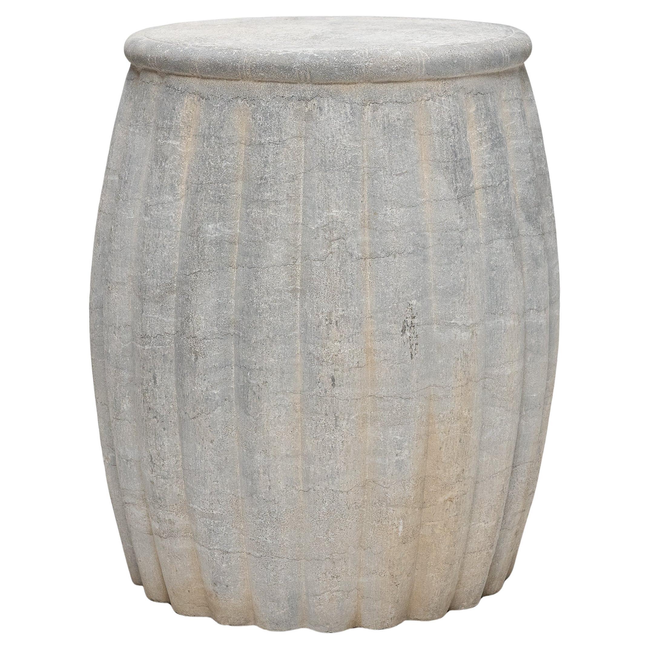 Chinese Melon Stone Drum Table
