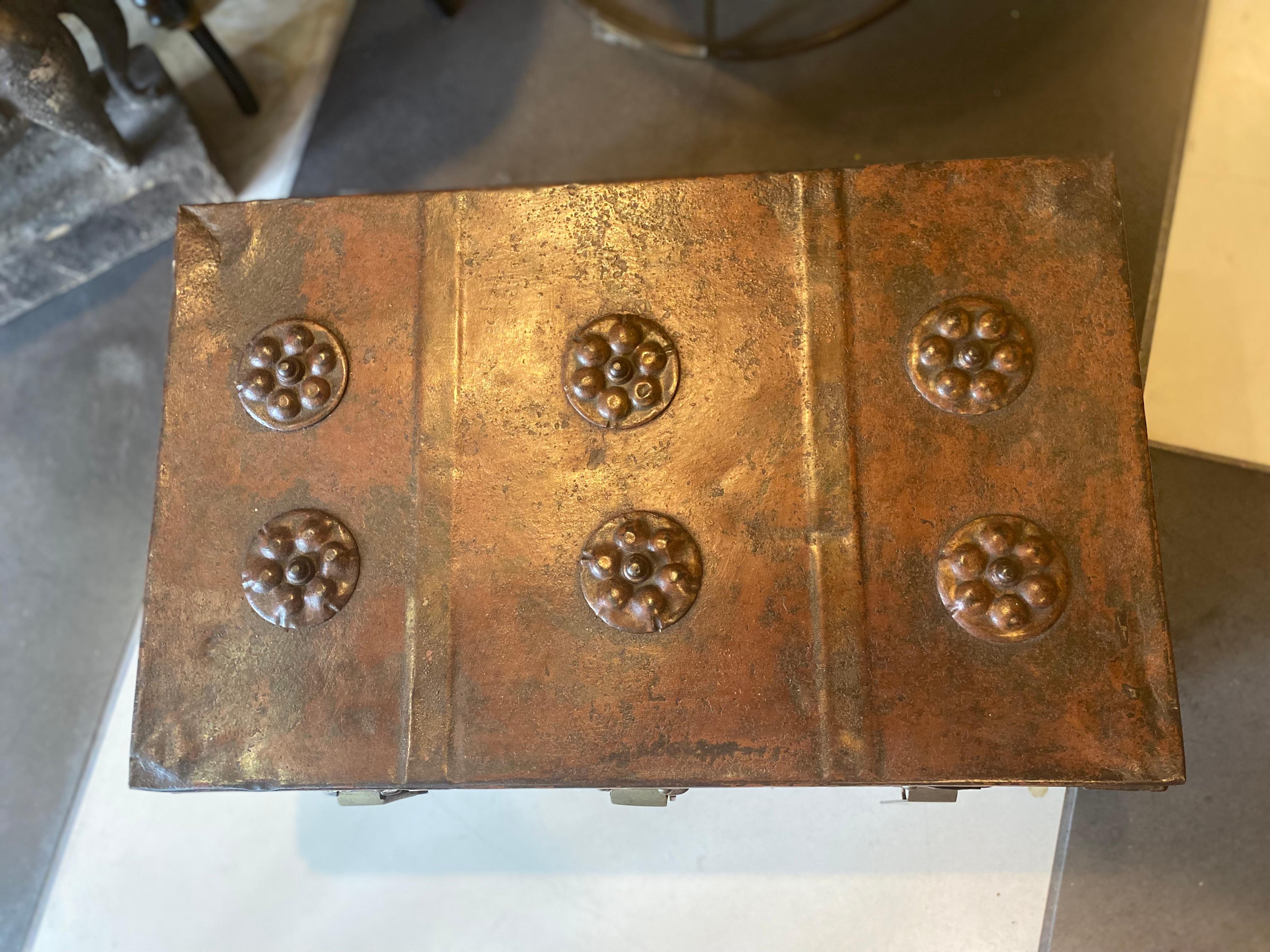 This Chinese METAL TRUNK is different than most having 