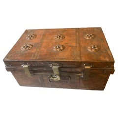 Chinese Metal Trunk W/ Bird Lock