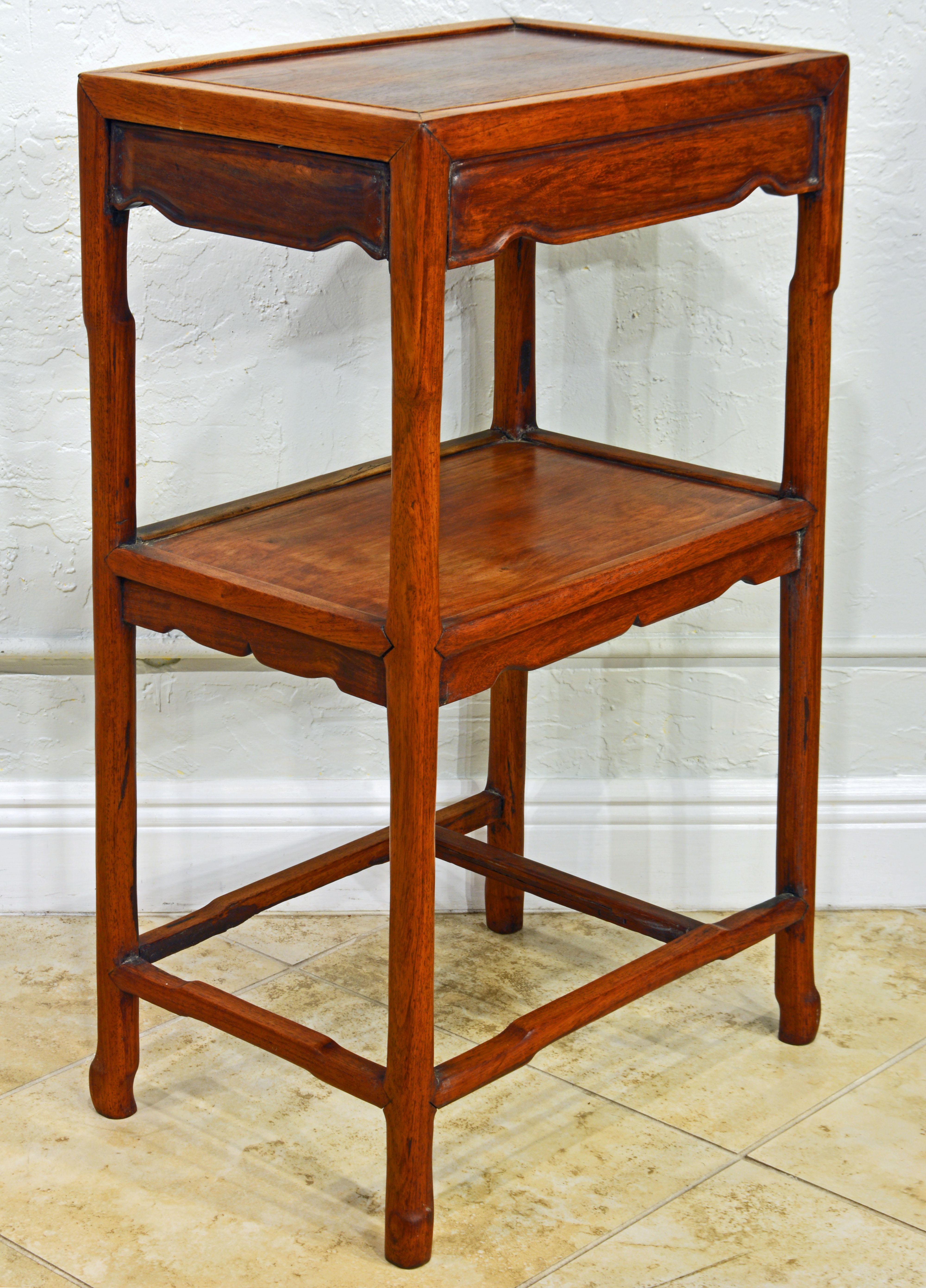 Chinese Mid 19th Century Ming Style Huanghuali Two Tier Stand or Table In Good Condition In Ft. Lauderdale, FL