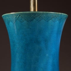 Chinese Mid-19th Century Turquoise Glaze Vase as a Table Lamp