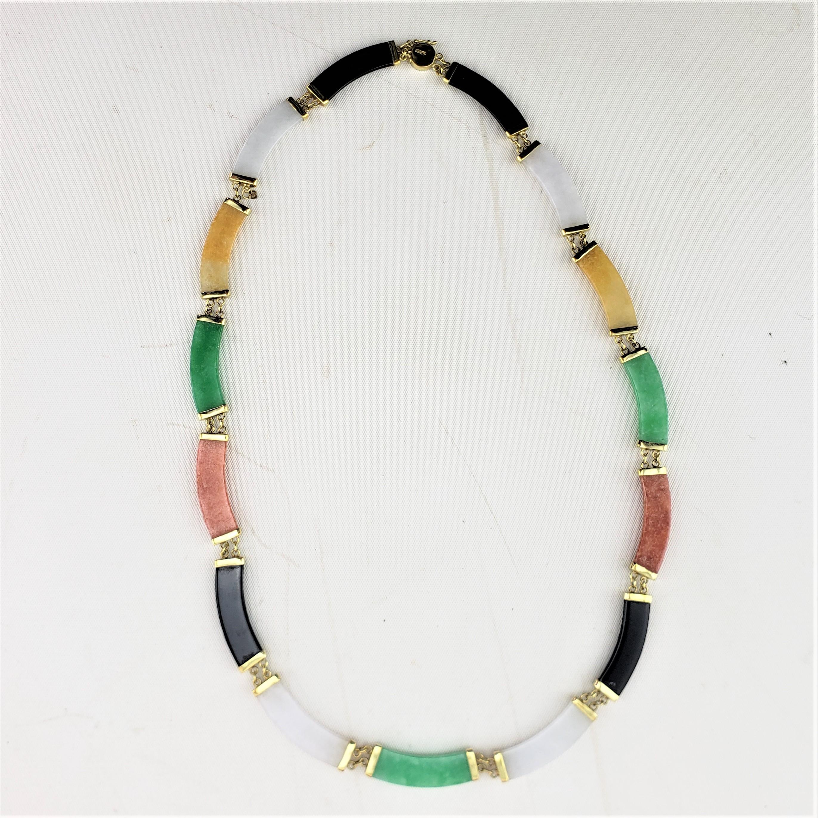 Chinese Mid-Century 14 Karat Yellow Gold & Cut and Polished Agate Necklace  For Sale 4