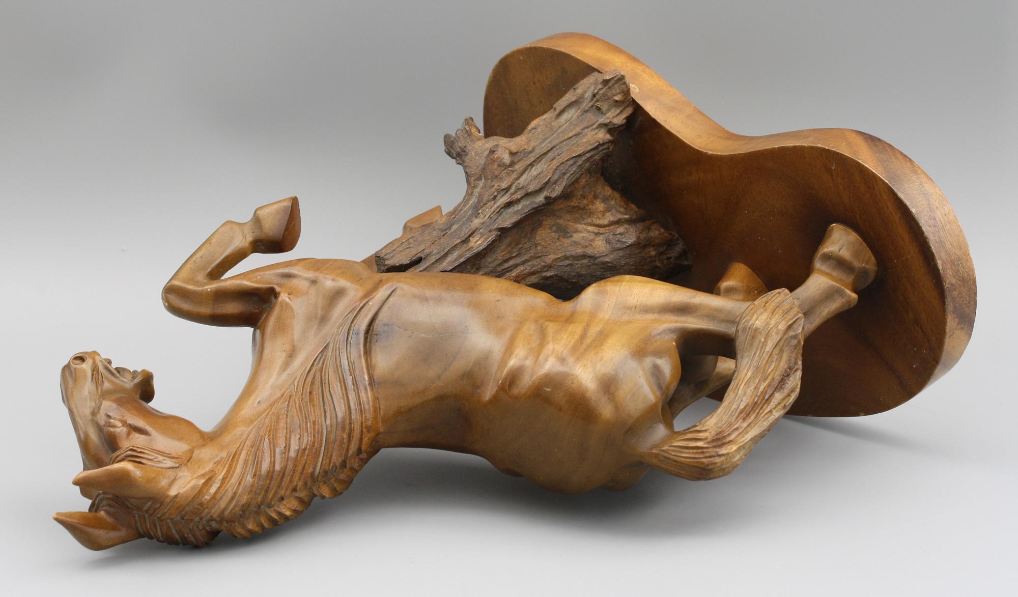 carved wooden horse